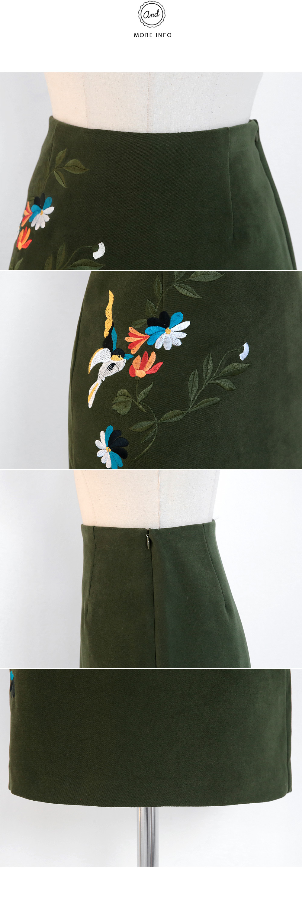 フラワー刺繍タイトミニスカート・全2色 | DHOLIC | 詳細画像6