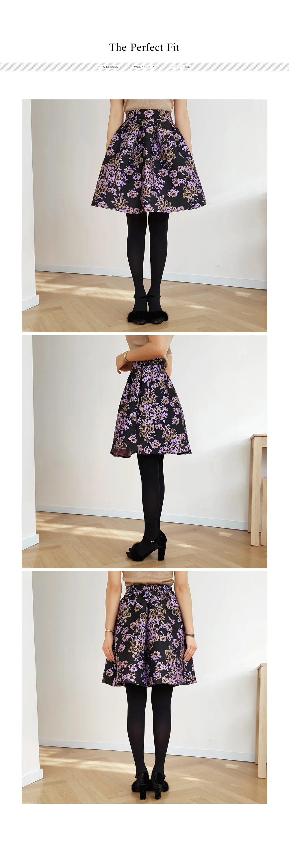 フローラル刺繍Aラインミディスカート・全2色 | DHOLIC PLUS | 詳細画像2