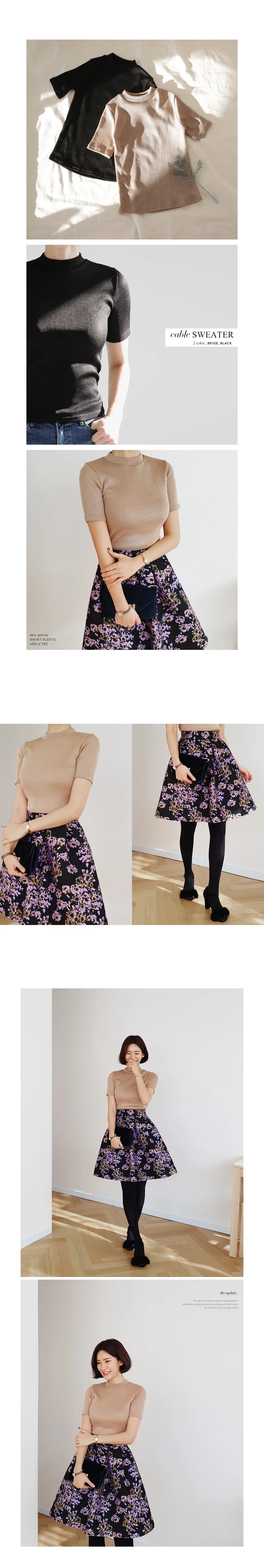 フローラル刺繍Aラインミディスカート・全2色 | DHOLIC PLUS | 詳細画像3