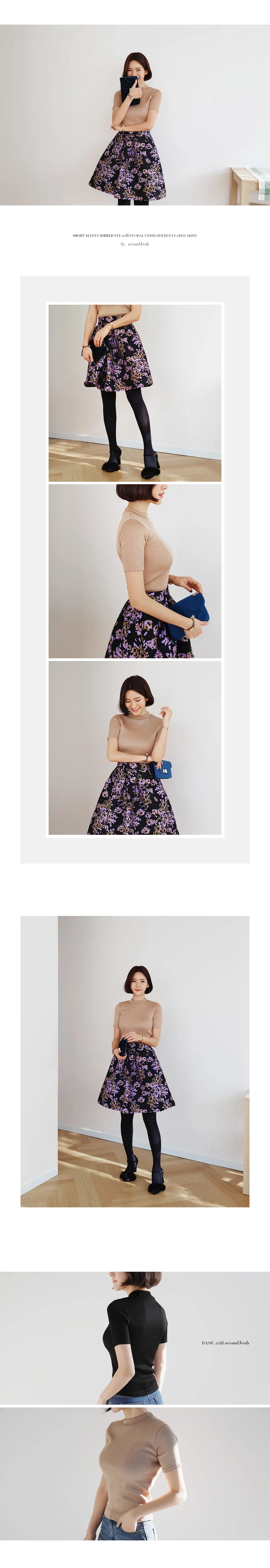フローラル刺繍Aラインミディスカート・全2色 | DHOLIC PLUS | 詳細画像4