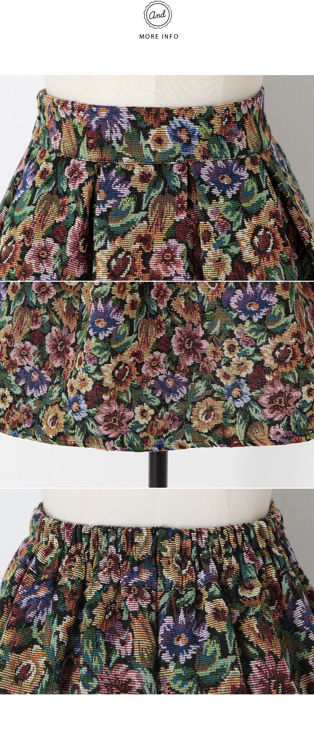 ゴブラン織りフレアミニスカート・全1色 | DHOLIC | 詳細画像6