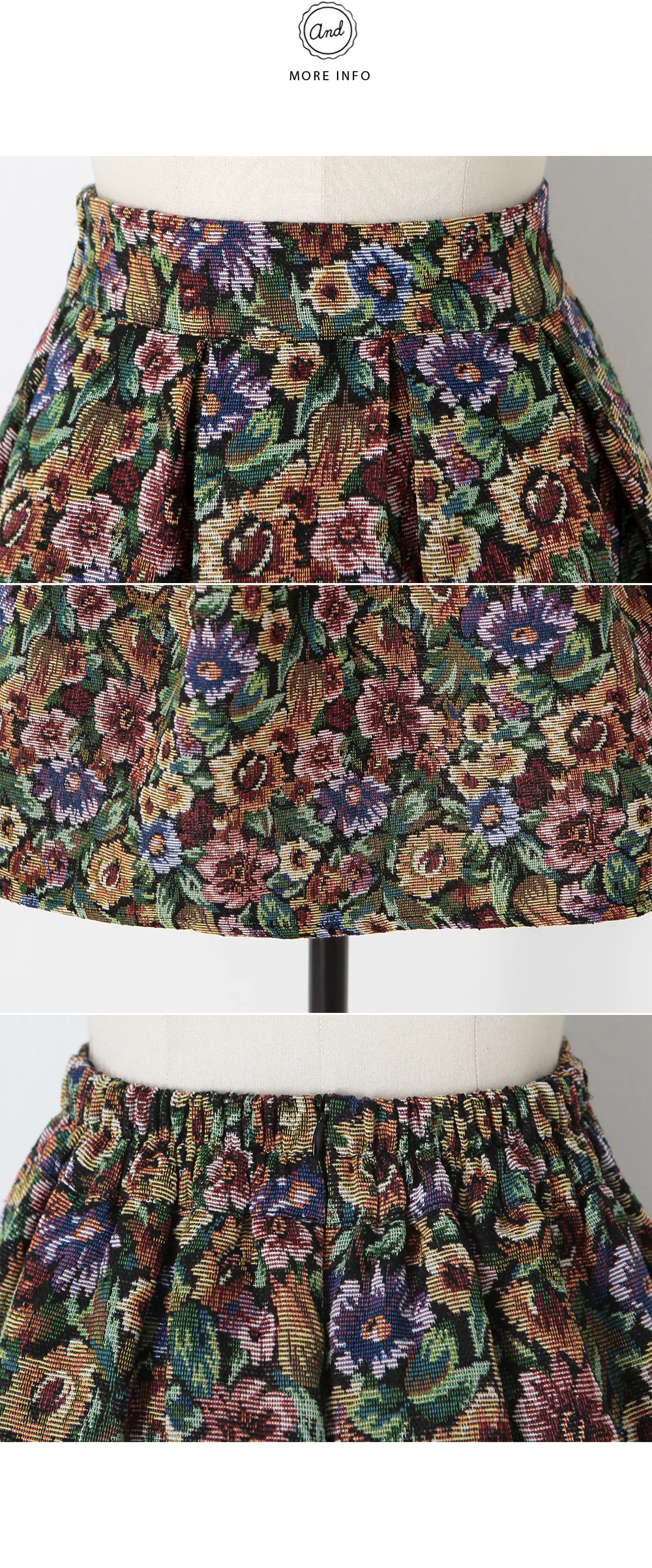 ゴブラン織りフレアミニスカート・全1色 | DHOLIC | 詳細画像6