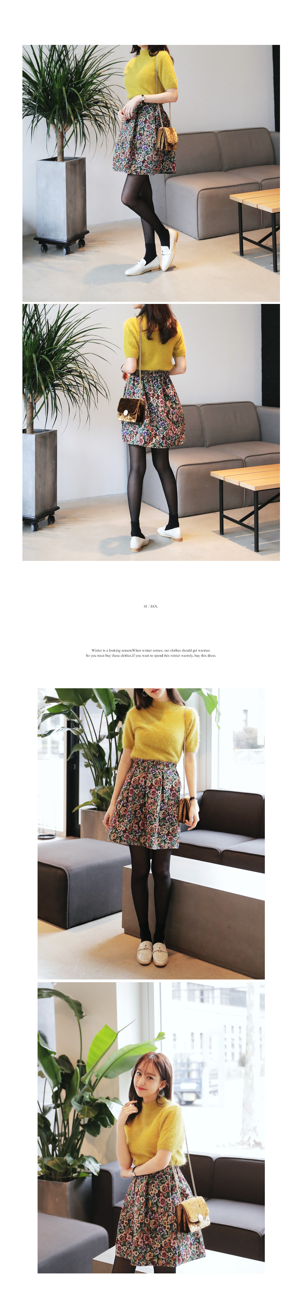 ゴブラン織りフレアミニスカート・全1色 | DHOLIC | 詳細画像4