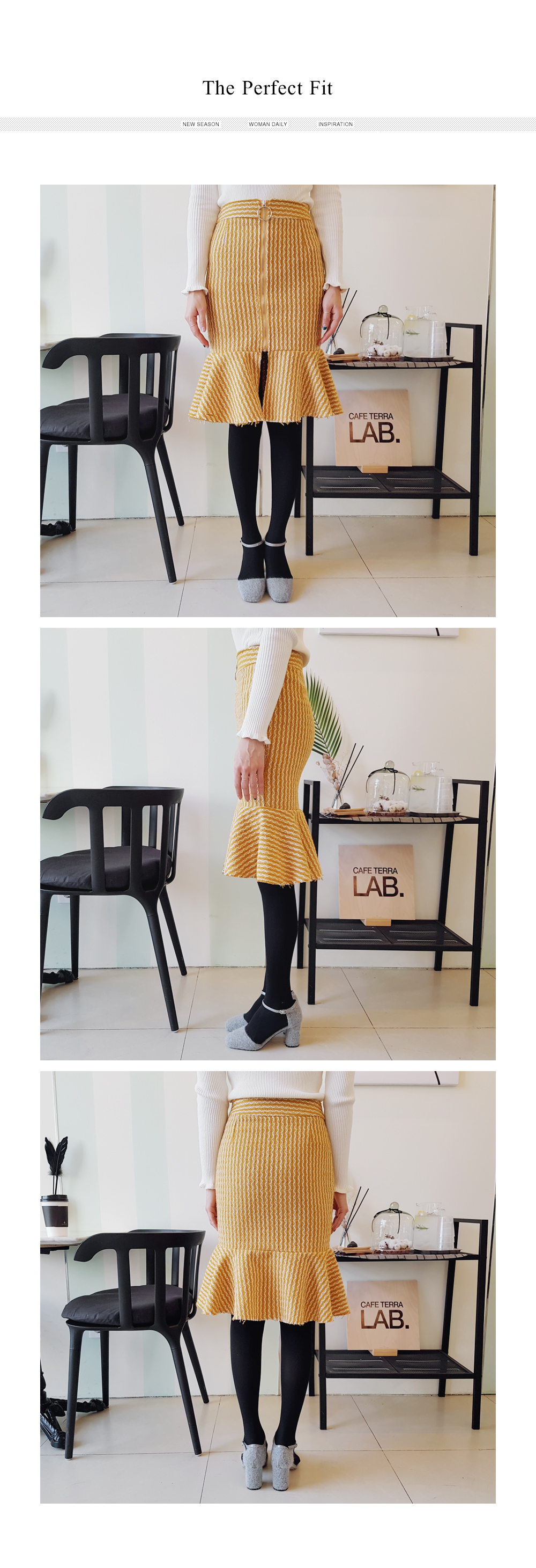 フレイドヘムウェーブパターンマーメイドスカート・全2色 | DHOLIC PLUS | 詳細画像2