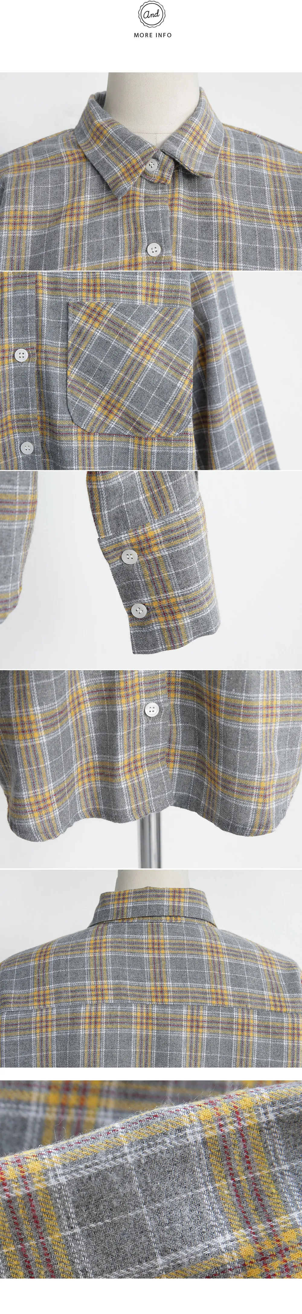 オーバーサイズワンポケットチェックシャツ・全2色 | DHOLIC | 詳細画像6