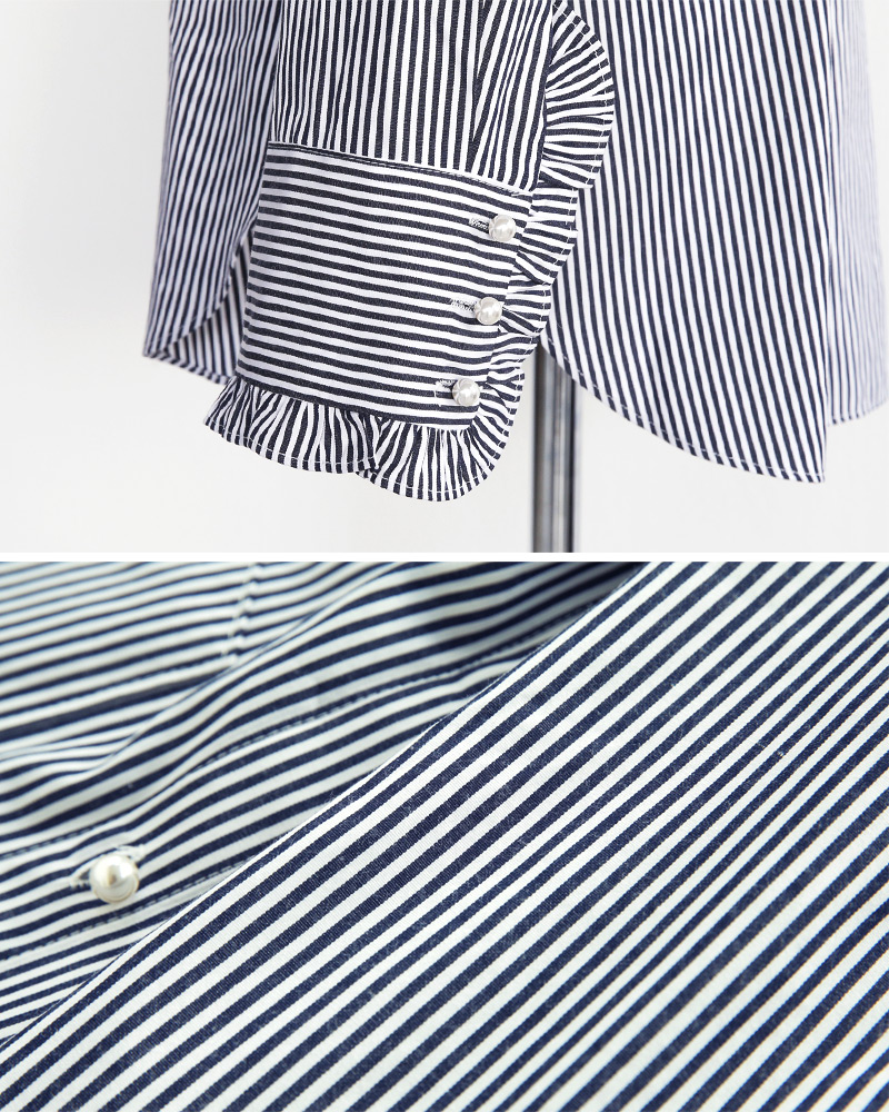 2TYPEパールボタンフリルカフスシャツ・全2色 | DHOLIC | 詳細画像22