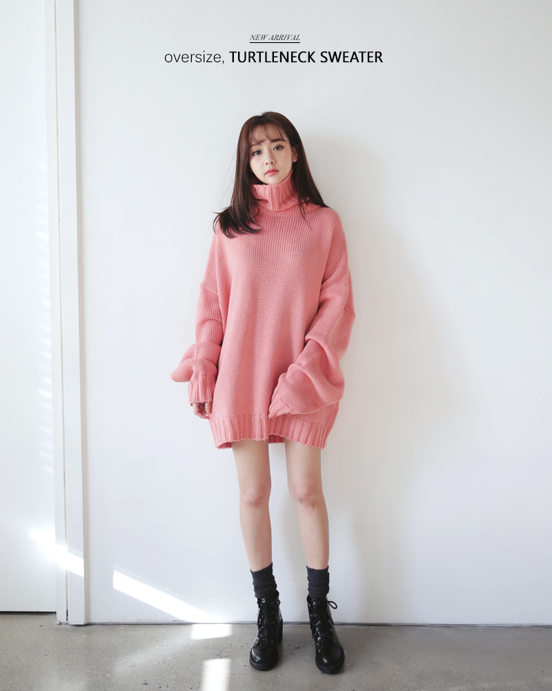 7COLORSビッグシルエットタートルネックニットプルオーバー・全7