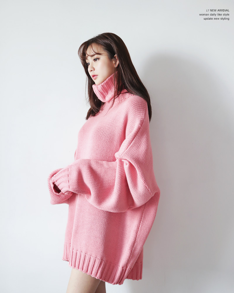 7COLORSビッグシルエットタートルネックニットプルオーバー・全7