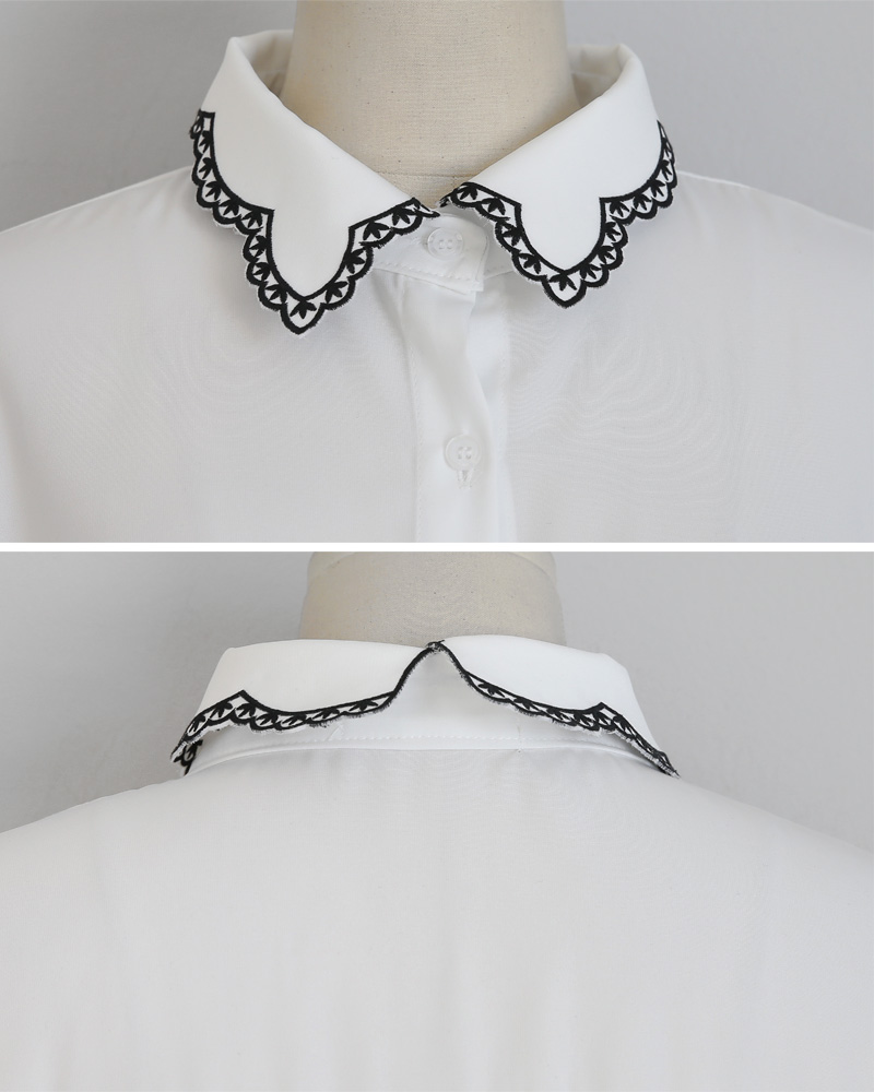 刺繍カラーホワイトシャツブラウス・全1色 | DHOLIC PLUS | 詳細画像17