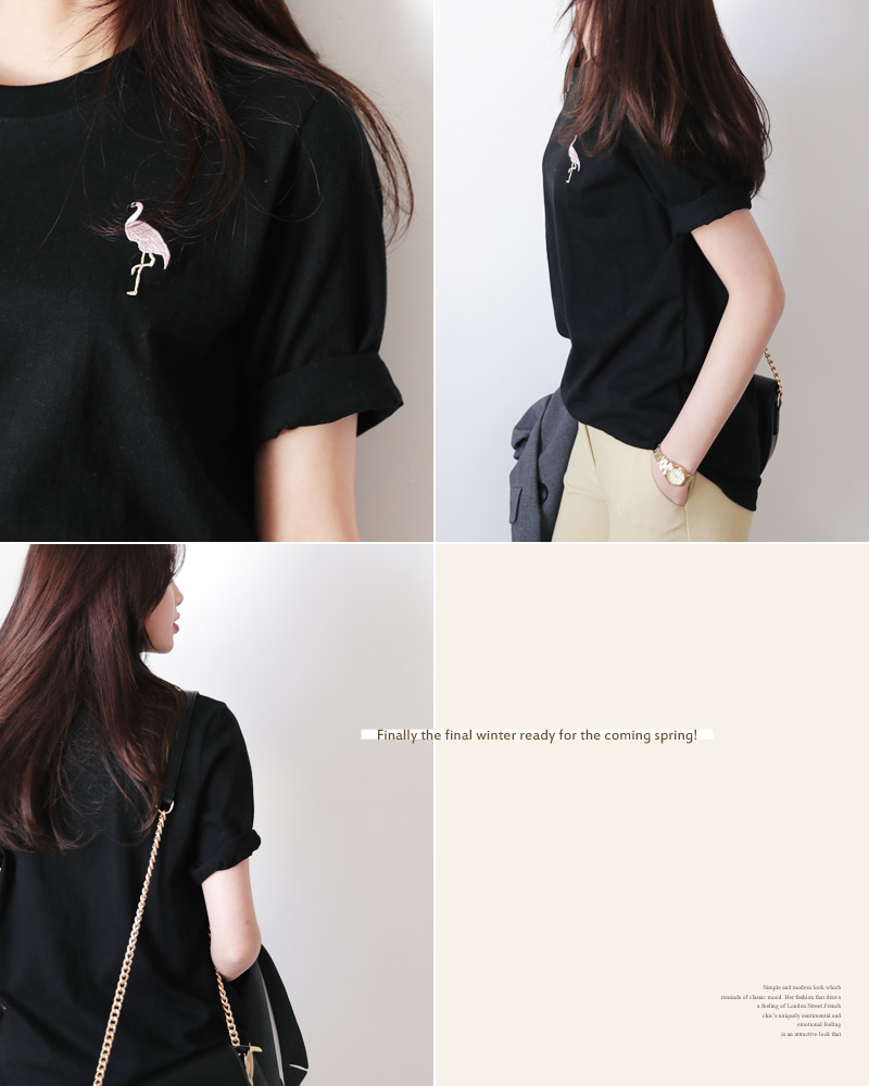 2TYPE刺繍ポイントショートスリーブTシャツ・全2色 | DHOLIC | 詳細画像8