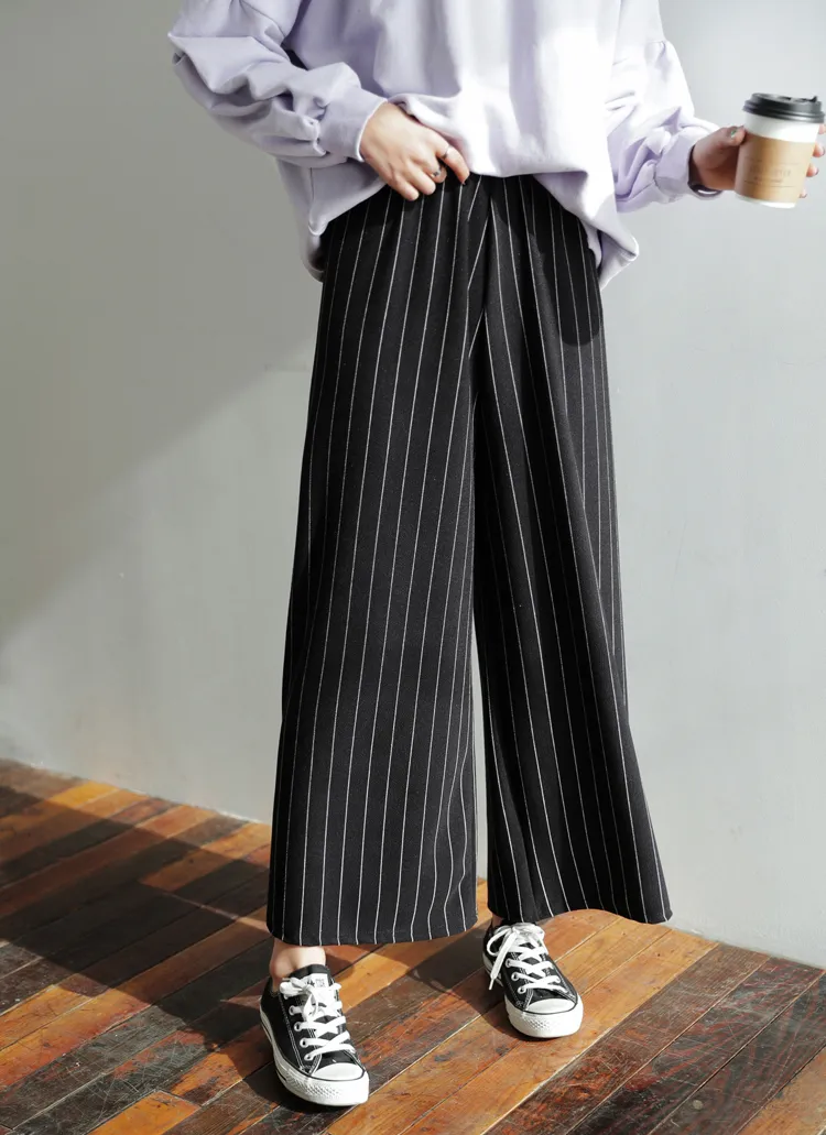 ウエストゴムストライプワイドパンツ・全2色 | DHOLIC | 詳細画像1