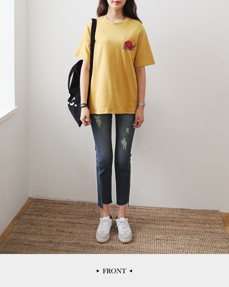 ローズ刺繍ショートスリーブTシャツ・全4色 | DHOLIC | 詳細画像18