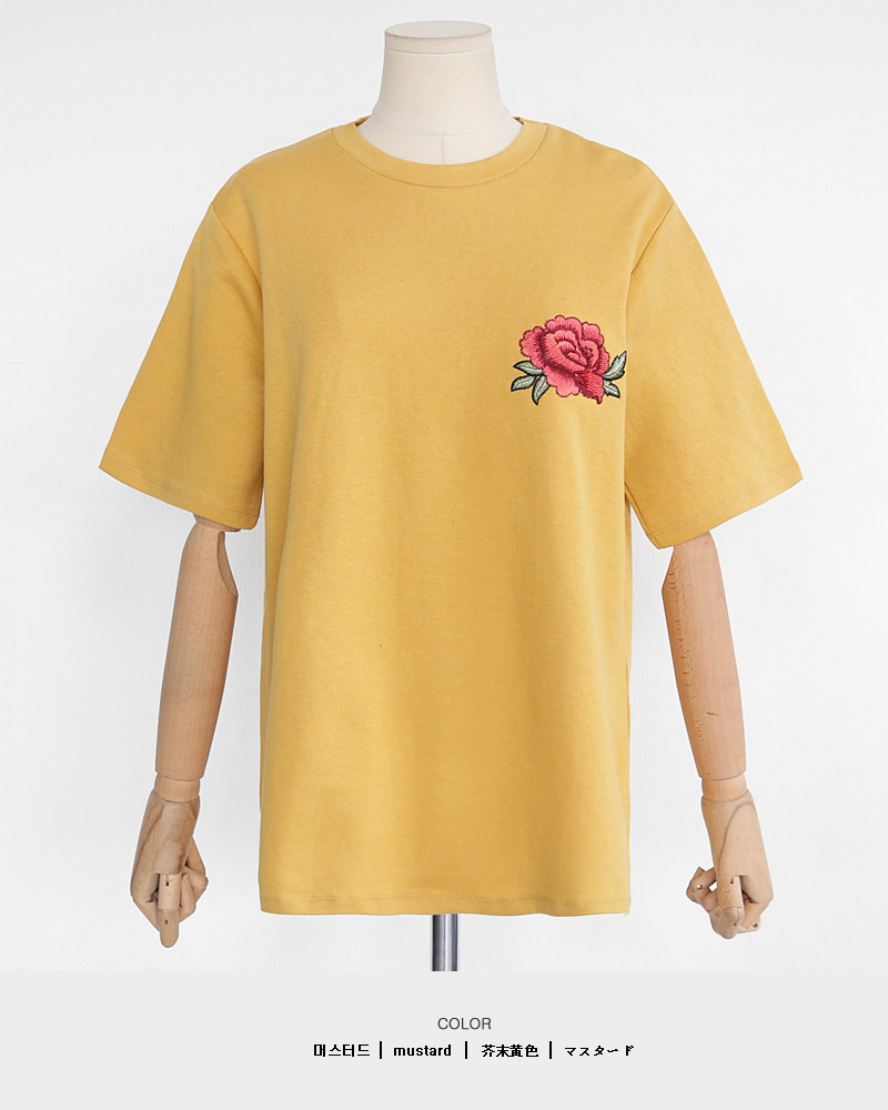 ローズ刺繍ショートスリーブTシャツ・全4色 | DHOLIC | 詳細画像23