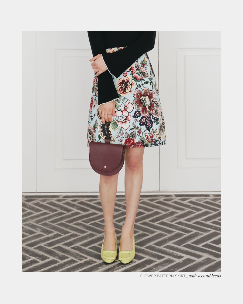バックゴムフローラルパターンAラインスカート・全3色 | DHOLIC PLUS | 詳細画像2