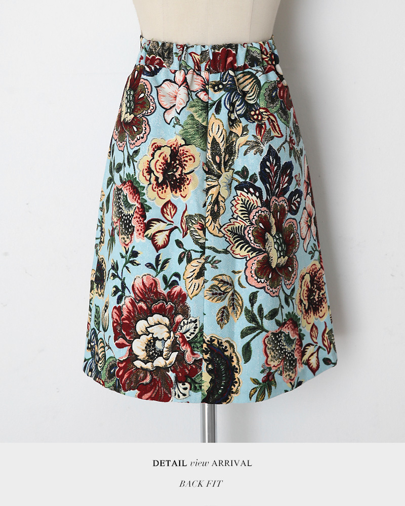 バックゴムフローラルパターンAラインスカート・全3色 | DHOLIC PLUS | 詳細画像11
