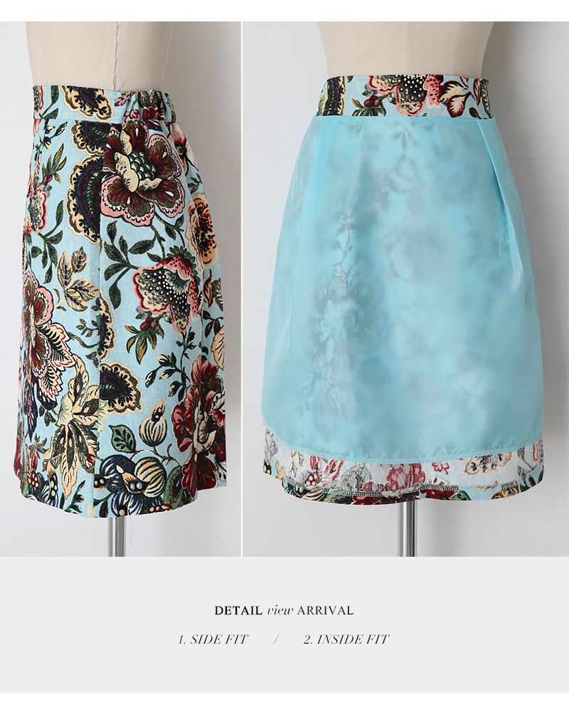バックゴムフローラルパターンAラインスカート・全3色 | DHOLIC PLUS | 詳細画像12