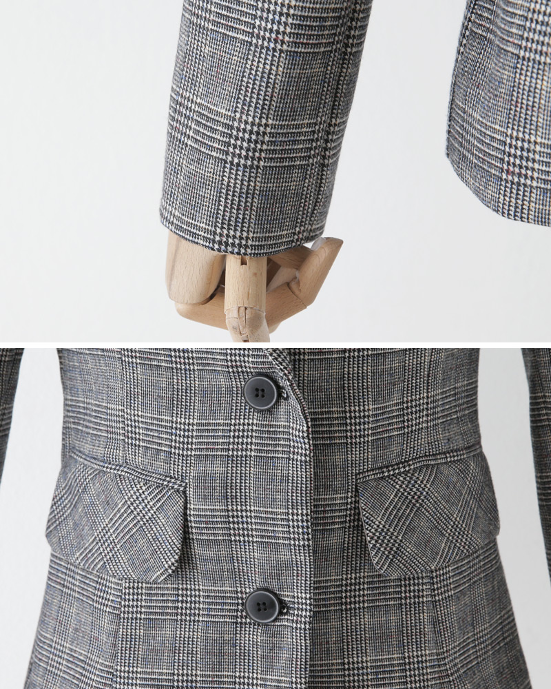 グレンチェックシングルジャケット&カットアウトタイトミニスカートSET・全2色 | DHOLIC | 詳細画像39