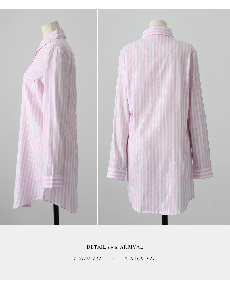 パイピングストライプパジャマシャツ・全1色 | DHOLIC | 詳細画像16