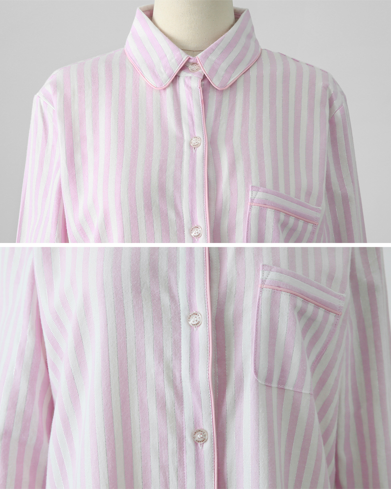 パイピングストライプパジャマシャツ・全1色 | DHOLIC | 詳細画像17