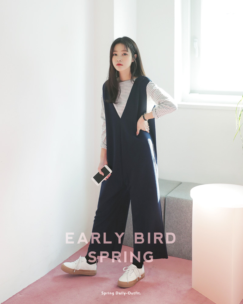 <font color=red><b><人気商品再入荷></b></font>Vネックスリーブレスオールインワン・全2色 | DHOLIC | 詳細画像2