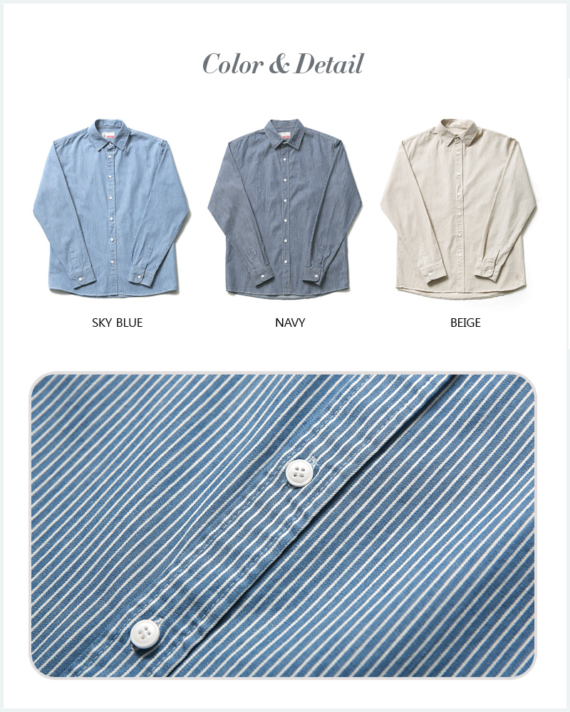 3TYPEストライプコットンシャツ・全3色 | 詳細画像4