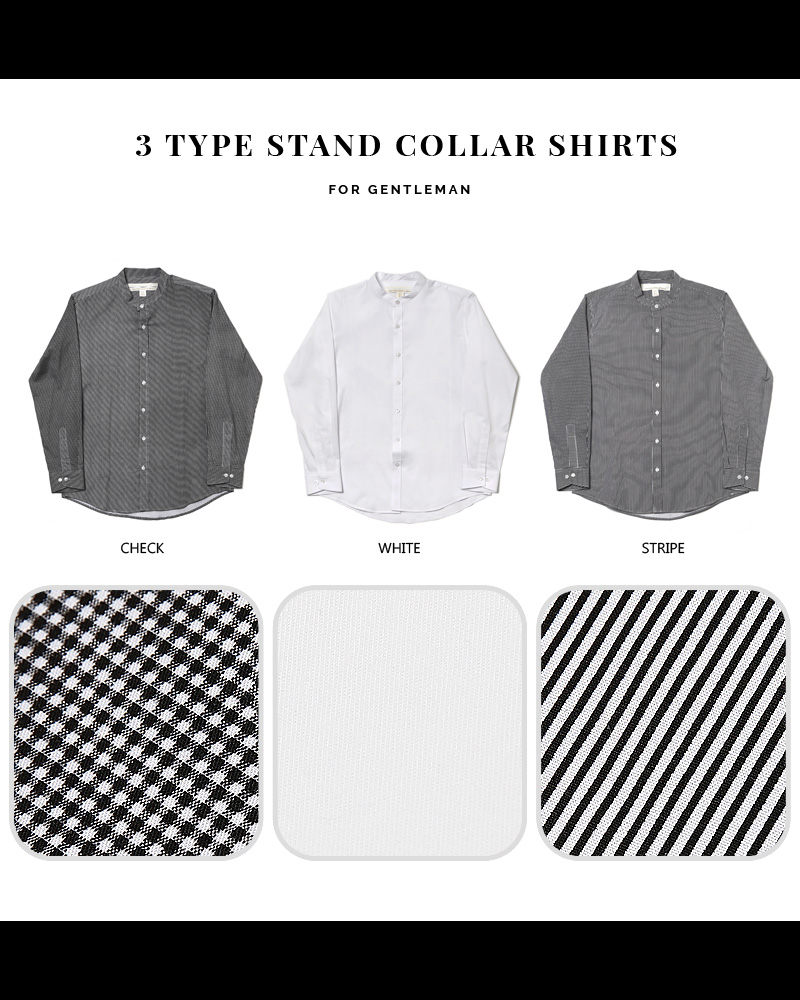 3TYPEバンドカラーシャツ・全3色 | 詳細画像3
