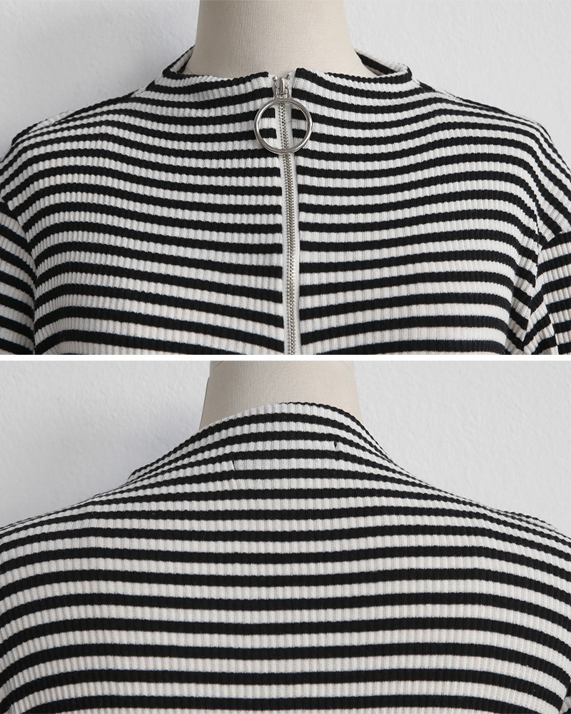 リングジップモックネックボーダーTシャツ・全2色 | DHOLIC | 詳細画像28