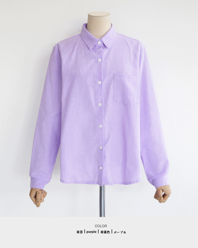 パステルカラーワンポケットコットンシャツ・全4色 | DHOLIC | 詳細画像19