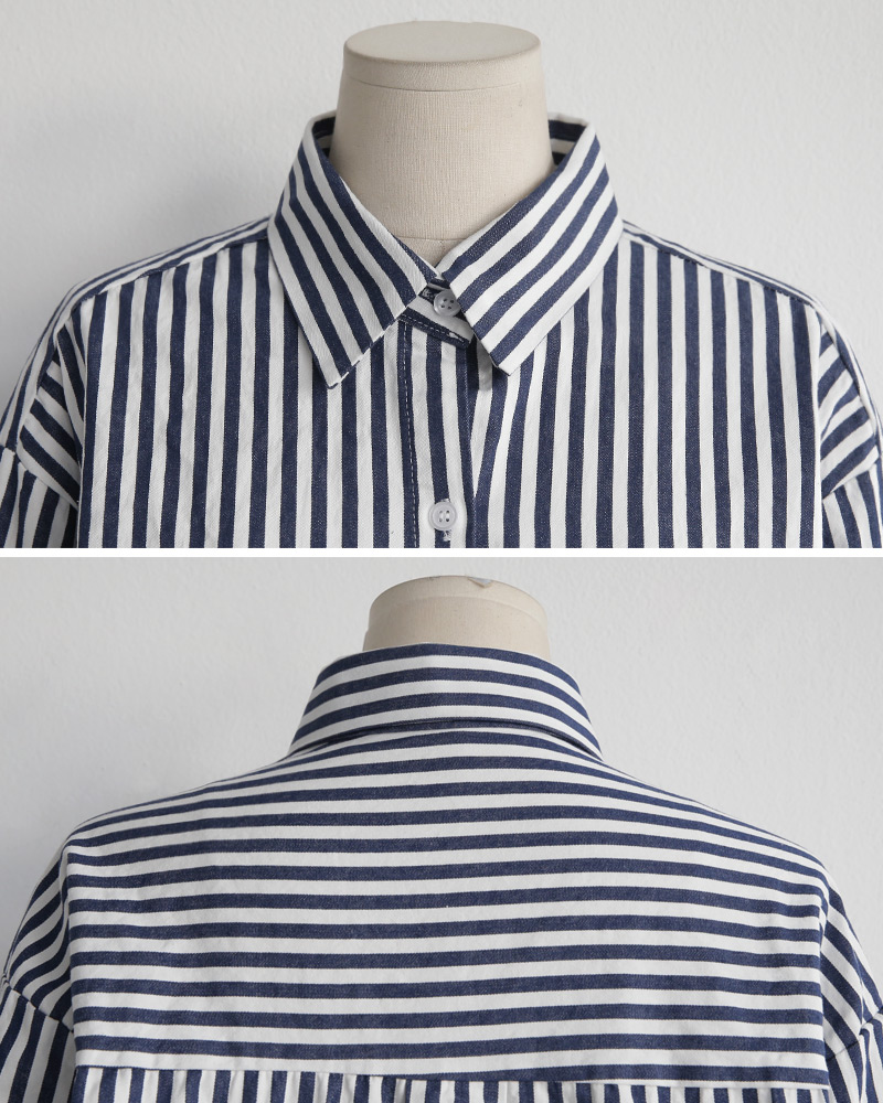 デニムストライプパターンシャツ・全2色 | DHOLIC | 詳細画像21