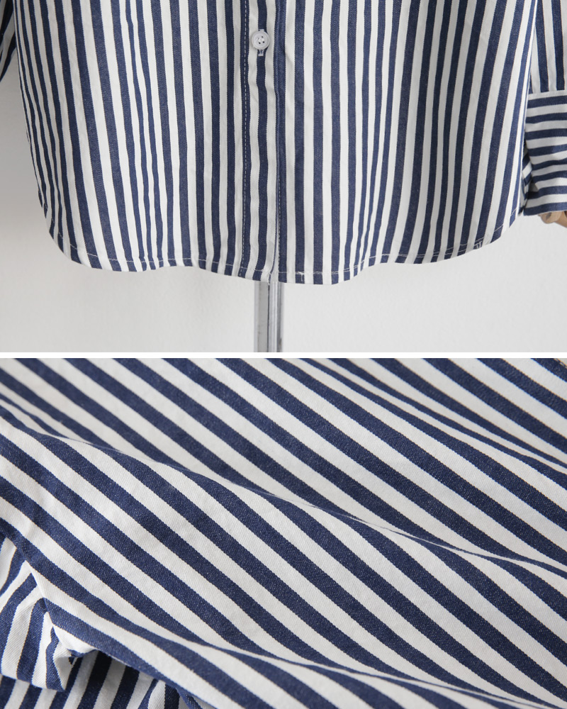 デニムストライプパターンシャツ・全2色 | DHOLIC | 詳細画像23
