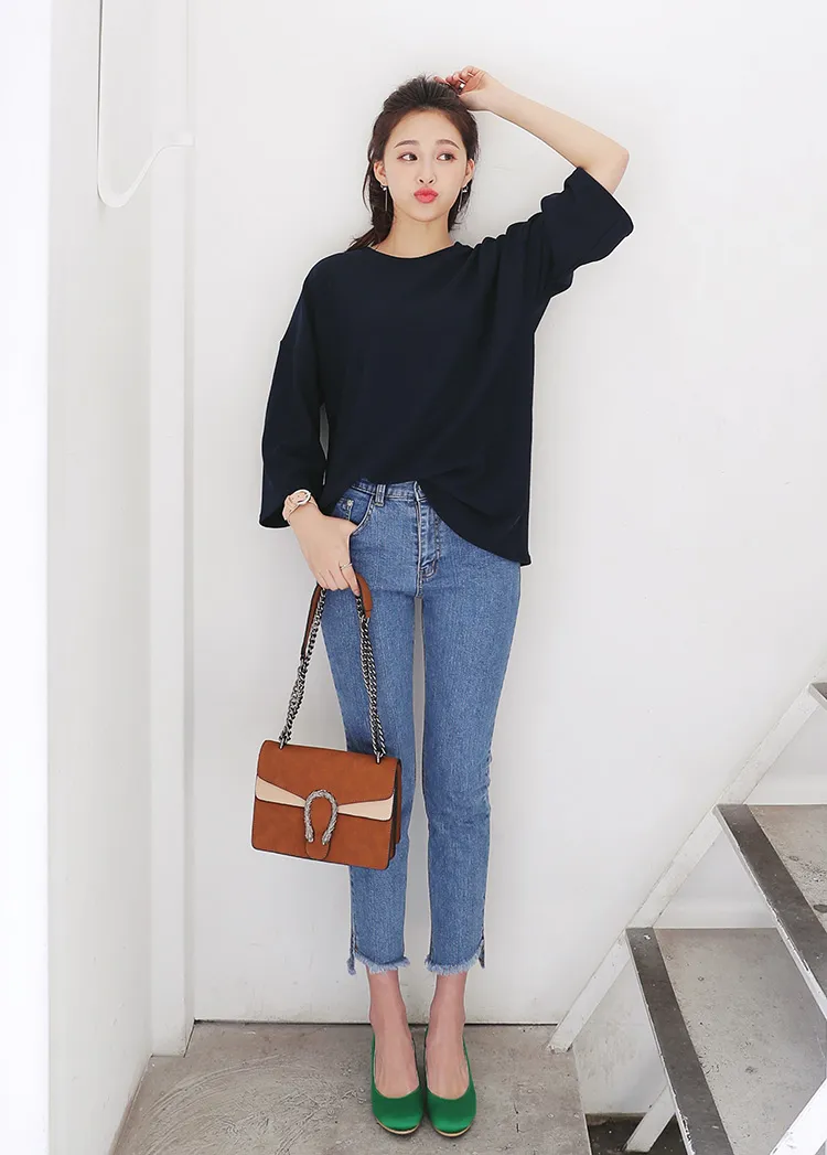 アンバランスカットオフブルーデニムパンツ・全1色 | DHOLIC | 詳細画像1