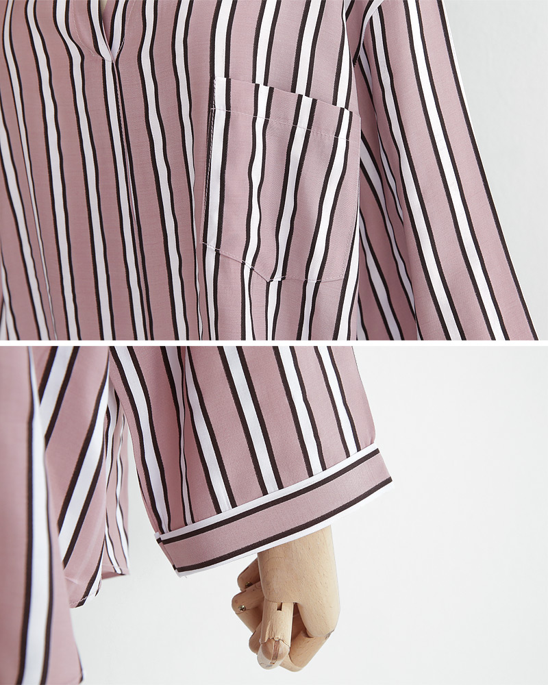 <font color=red><b>○雑誌掲載商品○</b></font>ワイドスリーブVネックストライプブラウス・全3色 | DHOLIC | 詳細画像27