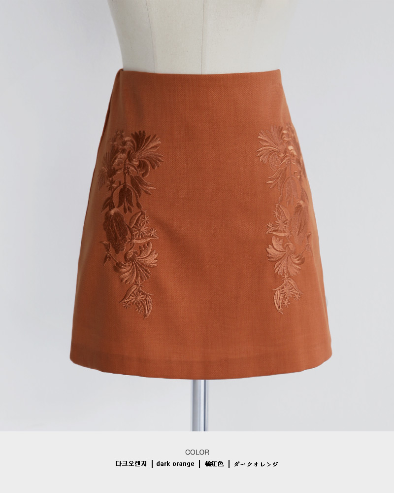 ワントーンフラワー刺繍ミニスカート・全2色 | DHOLIC | 詳細画像14