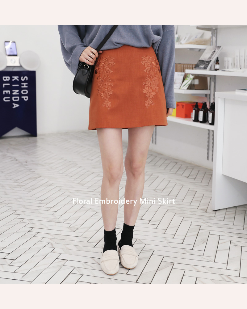 ワントーンフラワー刺繍ミニスカート・全2色 | DHOLIC | 詳細画像8