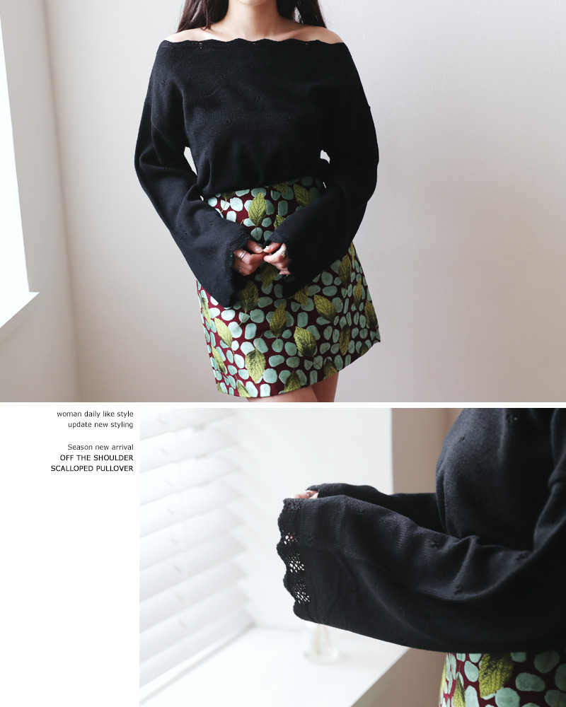 リーフ刺繍ユニークドットAラインミニスカート・全2色 | DHOLIC | 詳細画像14