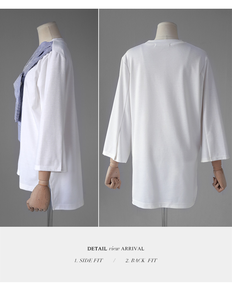 ストライプシャツレイヤードTシャツ・全2色 | DHOLIC PLUS | 詳細画像16