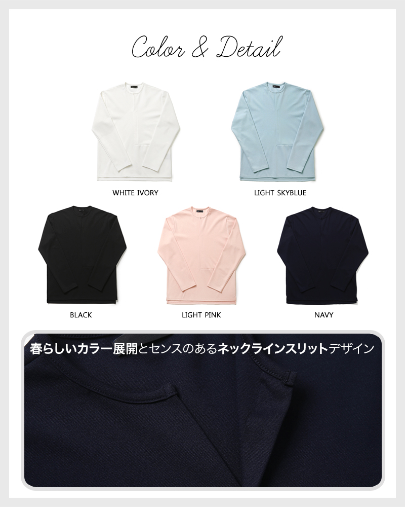 ネックラインスリットポイントTシャツ・全5色 | 詳細画像3