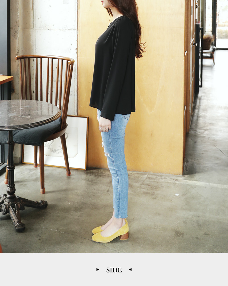 <font color=red><b><人気商品再入荷></b></font>ネックスリットパールポイントブラウス・全3色 | DHOLIC | 詳細画像19