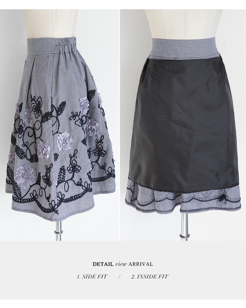 フラワーディテール刺繍フレアスカート・全3色 | DHOLIC | 詳細画像27