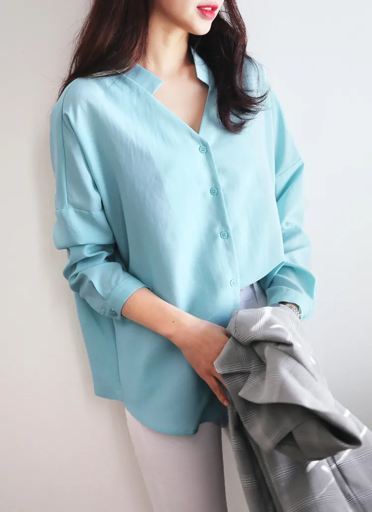 <font color=red><b>◆SHELLYさん着用◆</b></font>Vネックオーバーブラウス・全4色 | DHOLIC | 詳細画像1