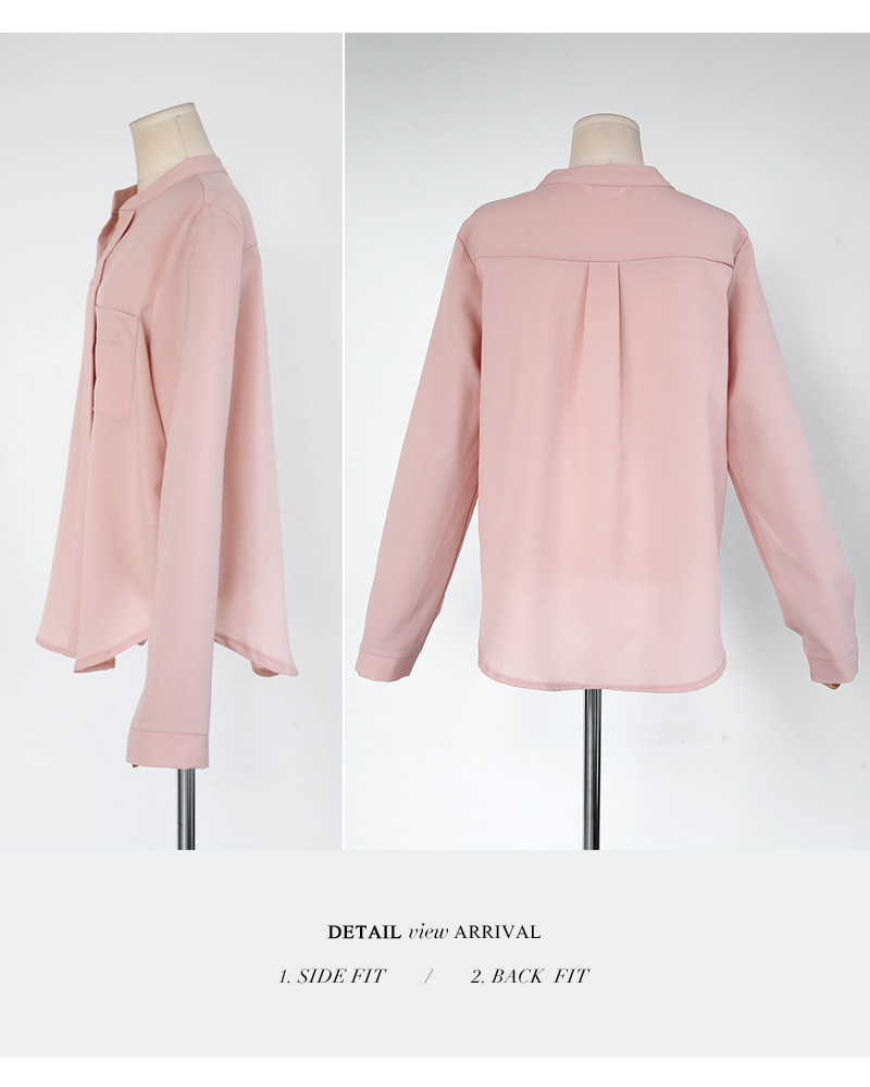 <font color=red><b><人気商品再入荷></b></font>バンドカラーネックスリットブラウス・全4色 | DHOLIC | 詳細画像22