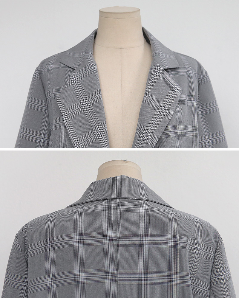 チェックパターンシングルジャケット&サイドジップミニスカートSET・全2色 | DHOLIC | 詳細画像45