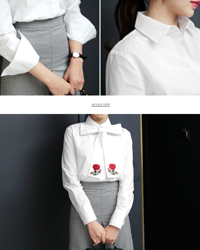 ローズ刺繍ストラップSETコットンシャツ・全3色 | DHOLIC | 詳細画像10