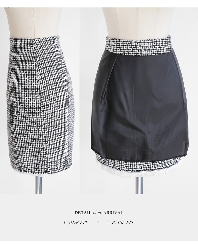 フリンジラインチェックツイードジャケット&ミニスカートSET・全2色 | DHOLIC | 詳細画像47
