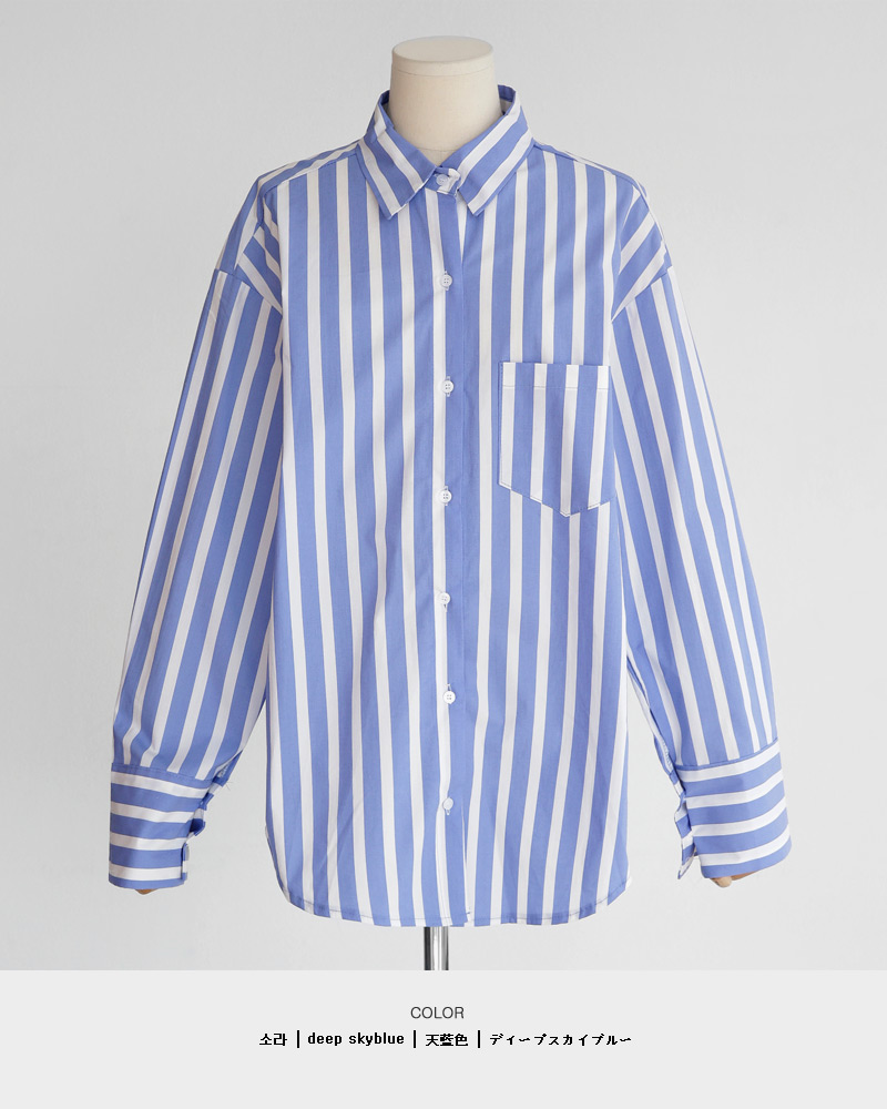 ロンドンストライプオーバーサイズシャツ・全3色 | DHOLIC | 詳細画像26