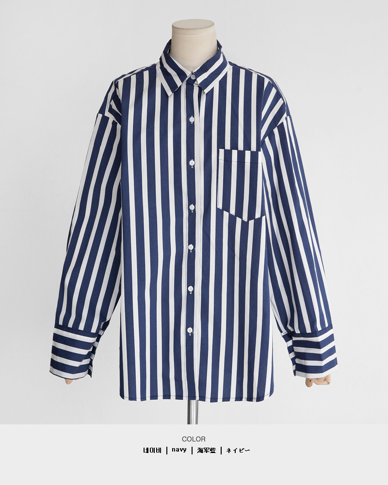 ロンドンストライプオーバーサイズシャツ・全3色 | DHOLIC | 詳細画像27