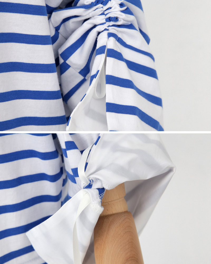 ストラップワイドスリーブボーダーTシャツ・全4色 | DHOLIC PLUS | 詳細画像32