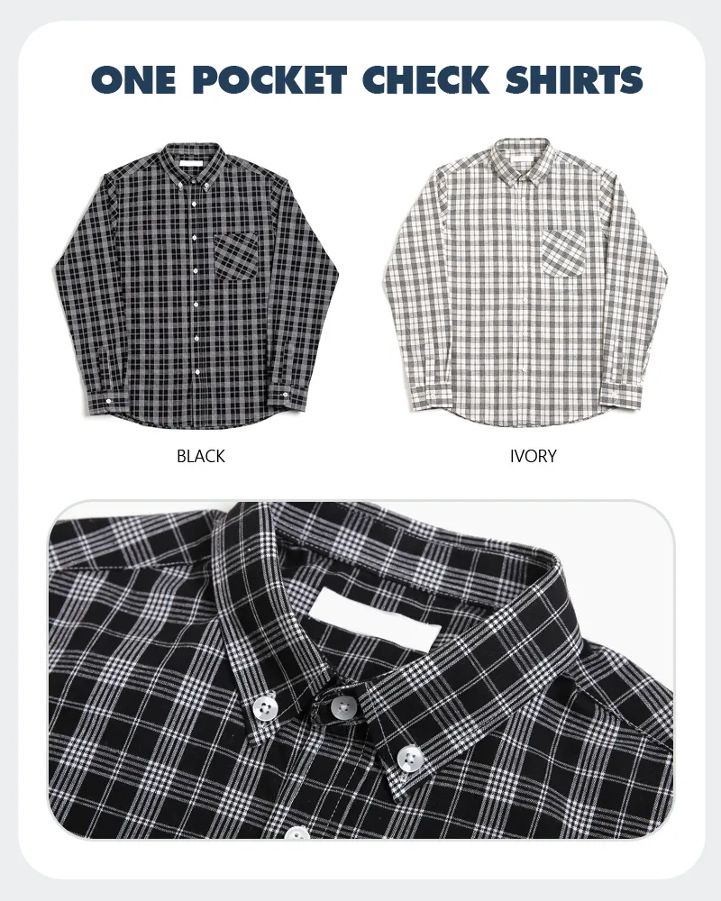 ボタンダウンワンポケットチェックパターンシャツ・全2色 | 詳細画像3