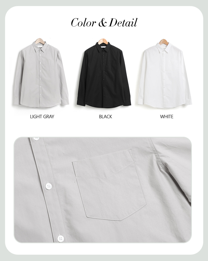 3COLORSワンポケットコットンシャツ・全3色 | 詳細画像3
