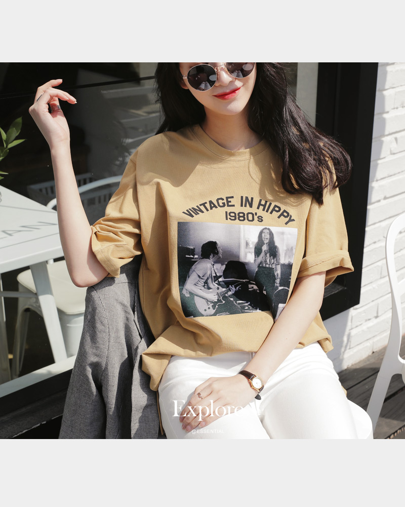 VINTAGEプリントショートスリーブTシャツ・全4色 | DHOLIC | 詳細画像2